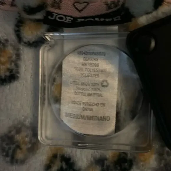 Joe Boxer Hooded Animal Print Robe Tie w/Belt M Sleepwear Cozycore Print College - Picture 9 of 9